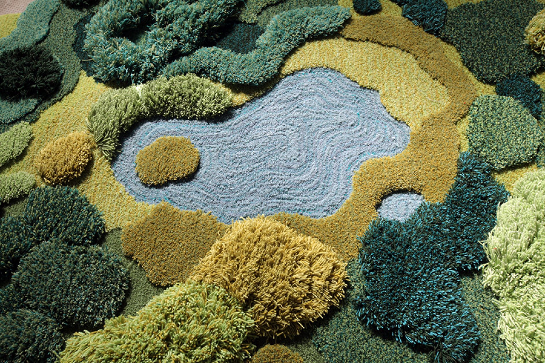 Rug Artworks: Artist uses wool to weave carpet scenes of green and ...