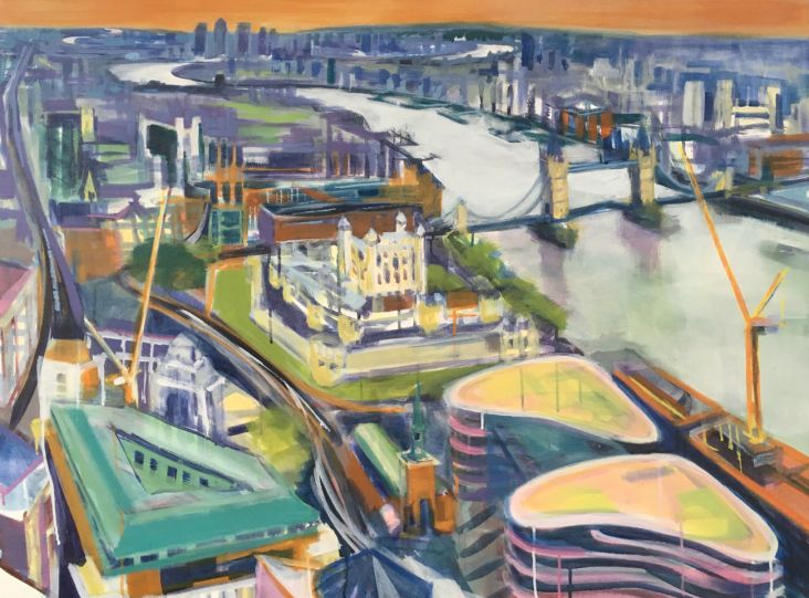 Wendy Brooke-Smith, Sky Garden View East, 2017, acrylic on canvas, 91 x 122cm