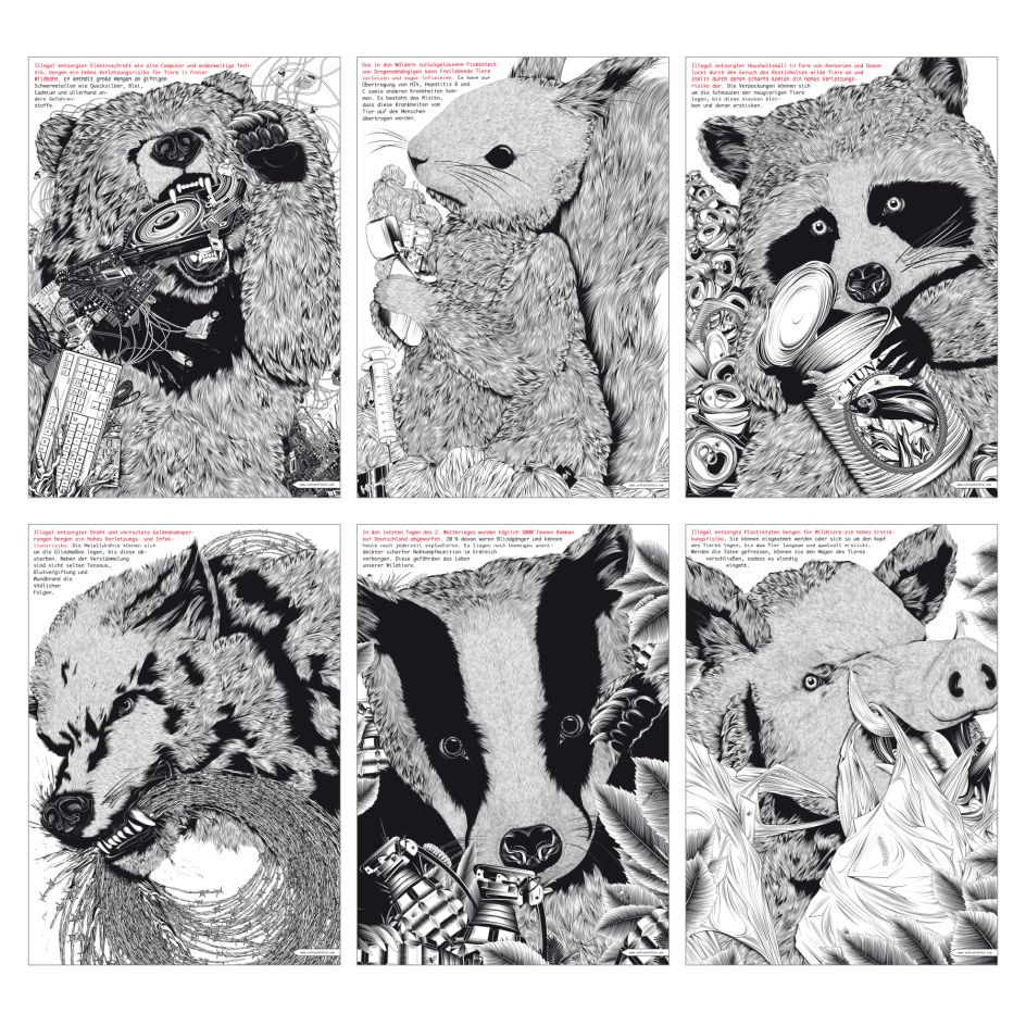 Schlachtfeld Wildnis Illustration by Lara Wilkin. Winner in the Graphics and Visual Communication Design Category, 2018-2019.