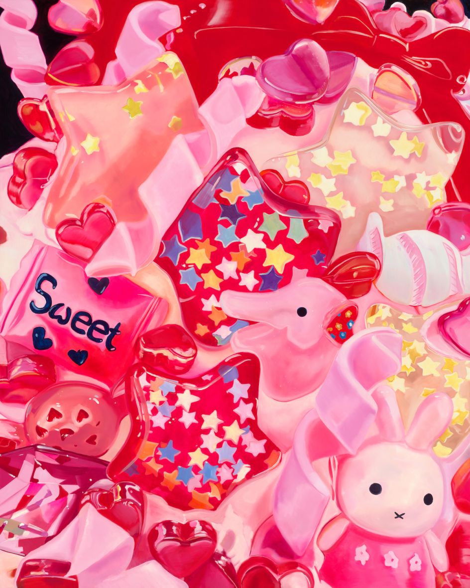 Pink, Plastic & Proud, oil on canvas 48x60