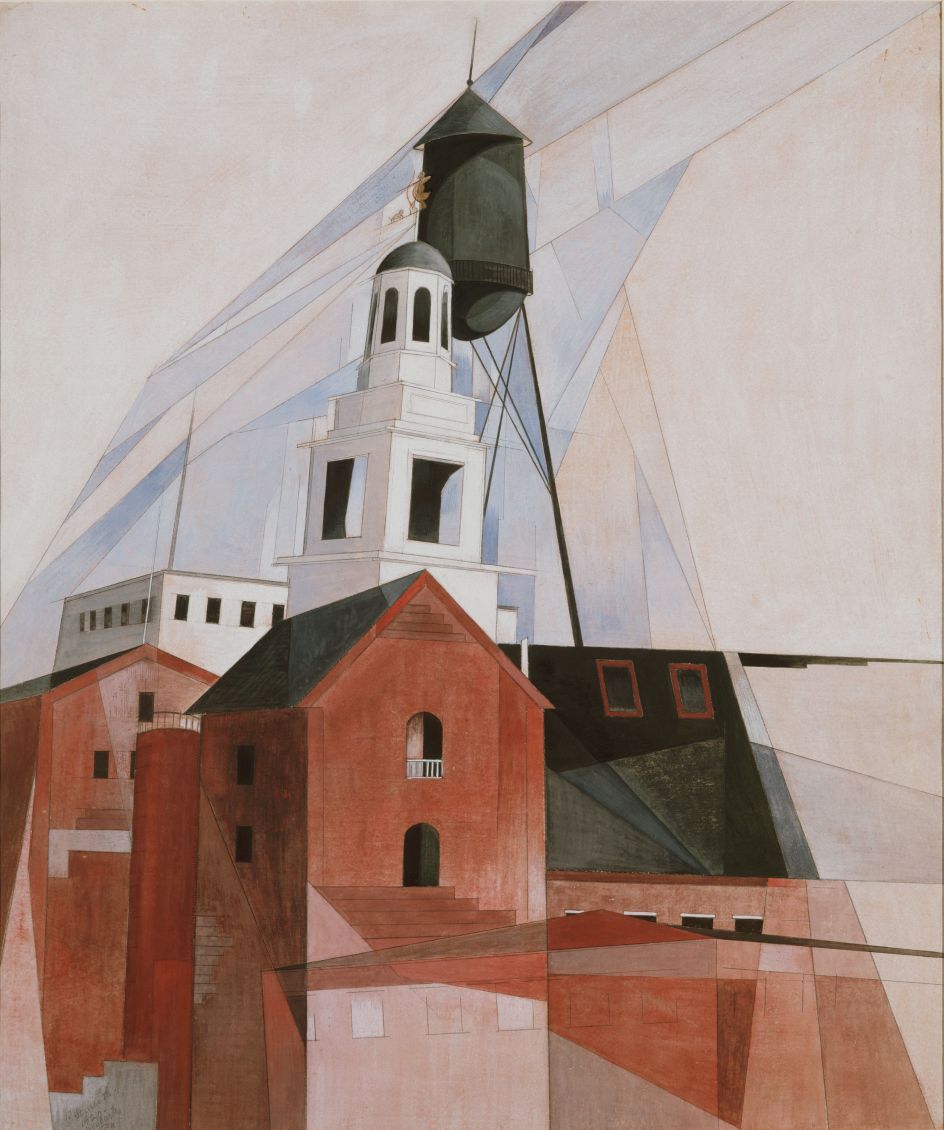 Lancaster (In the Province No. 2), 1920, by Charles Demuth, American, 1883 - 1935. Oil on canvas, 30 x 16 inches. Philadelphia Museum of Art: The Louise and Walter Arensberg Collection, 1950-5-1