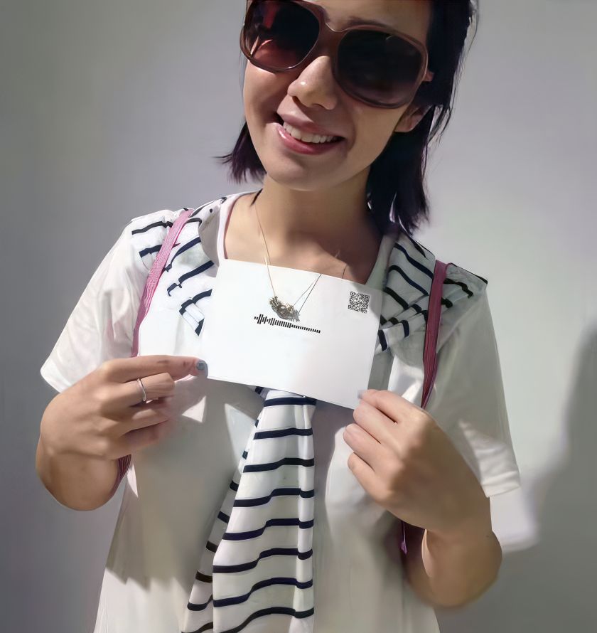 Iris Pan's art installation turns your love message into a soundwave postcard