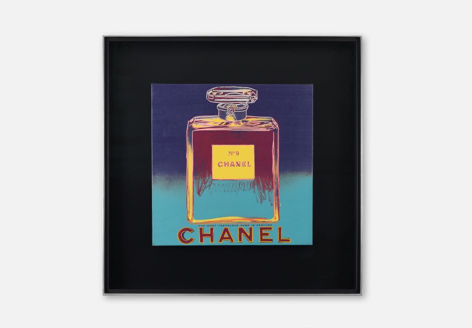Andy Warhol, Ads: Chanel, 1985. This artwork is on show at Halcyon Gallery.