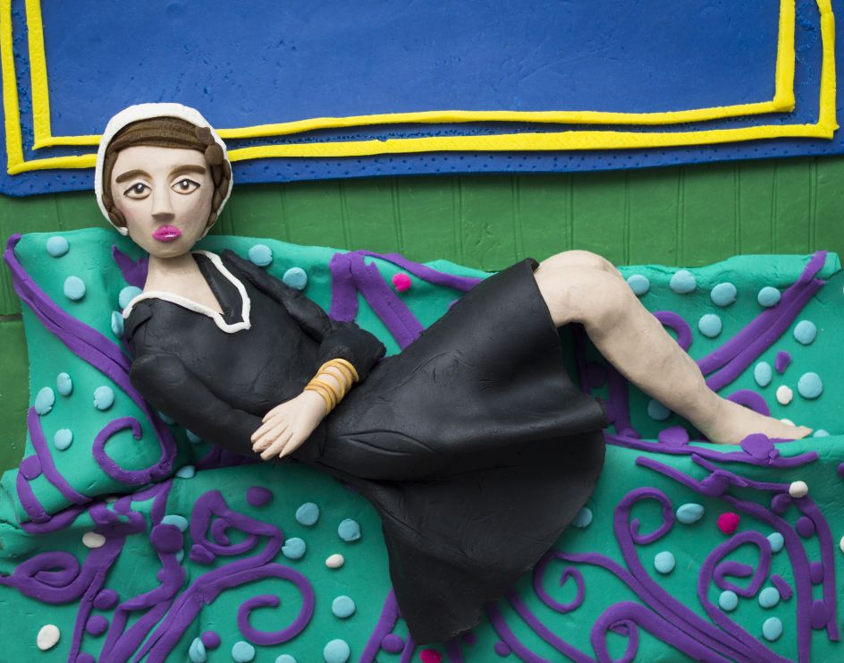 Original photograph: Renee, Paris, 1931 by Jacques-Henri Lartigue rendered in Play-Doh © Eleanor Macnair