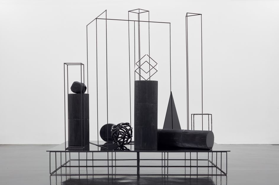 Eva Rothschild An Array, 2016 Jesmonite, rebar, plaster bandage, aluminium, perspex, glass beads, paint, rebar, 310 x 305 x 200 cm, 122 1/8 x 120 1/8 x 78 3/4 ins, Copyright the artist, courtesy 303 Gallery, New York & Stuart Shave/Modern Art, London