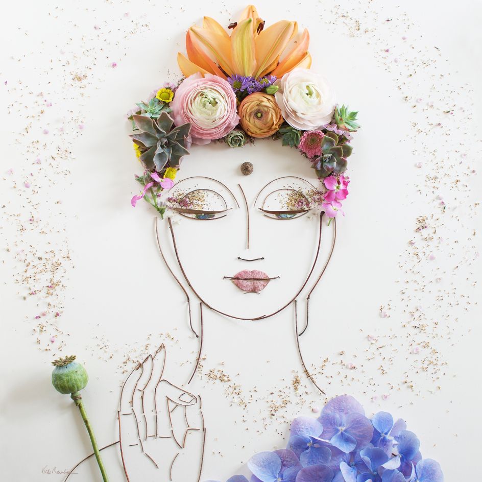 Artist calls upon Mother Nature to craft stunning artworks out of twigs and  flowers | Creative Boom, image size:944x944