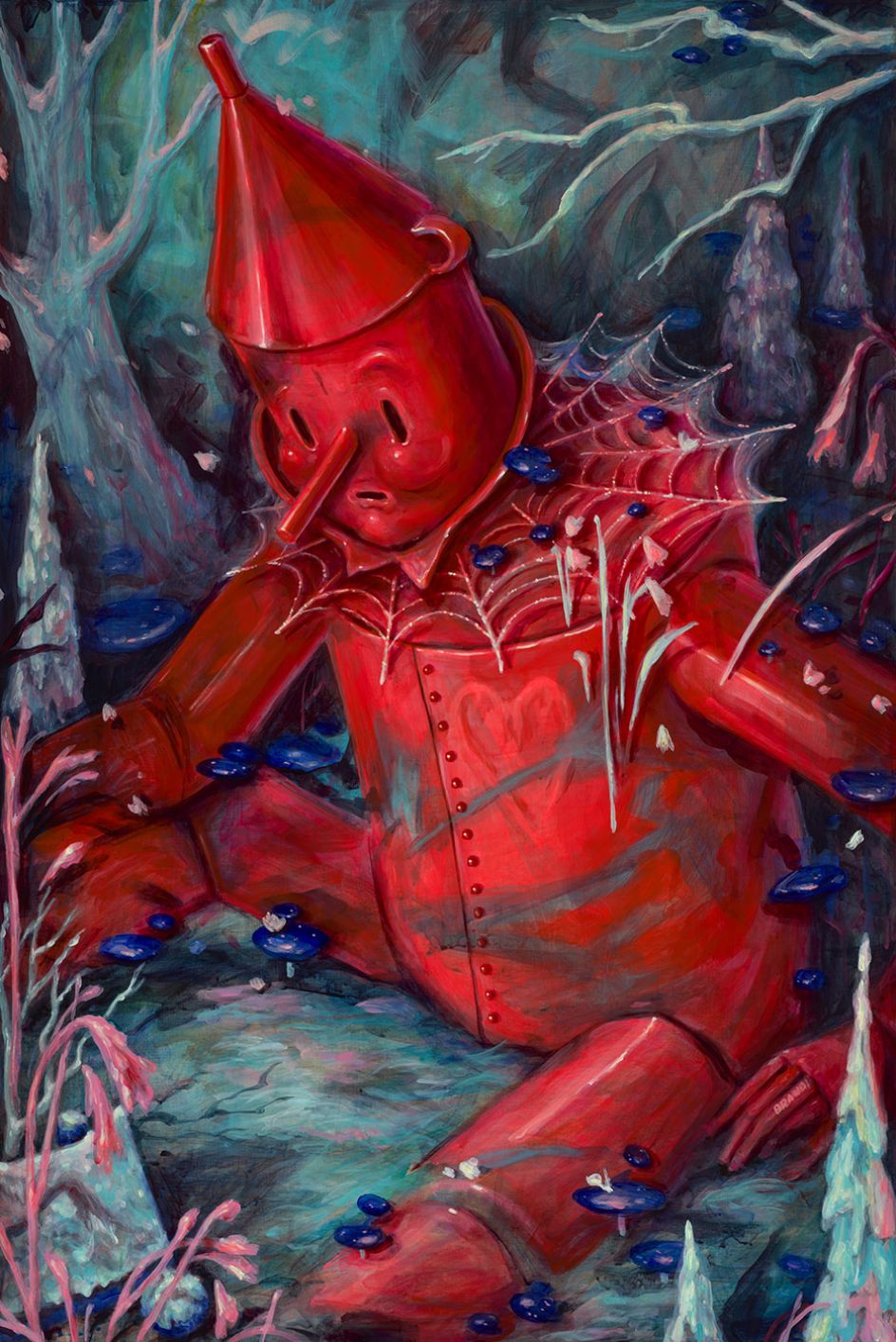 Forlorn characters are a recurring image in Brandi's work