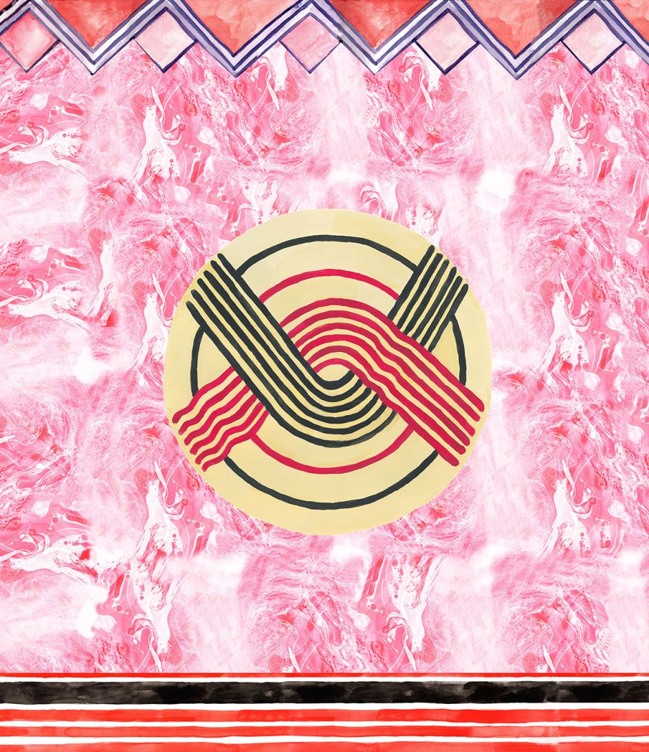 Jenny Steele, Not so Nautical A Divide Red Detail, digital print on vinyl banner, 2017