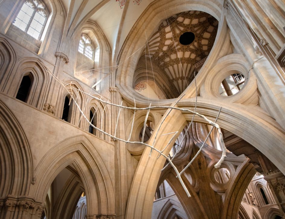 Snakes and Ladders. Found and recycled wood, paper, plastic, wire, wax. Photo Barry Cawston