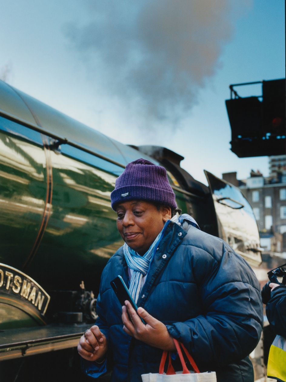 A moment of glee by the Flying Scotsman, London Victoria © Freddie Miller