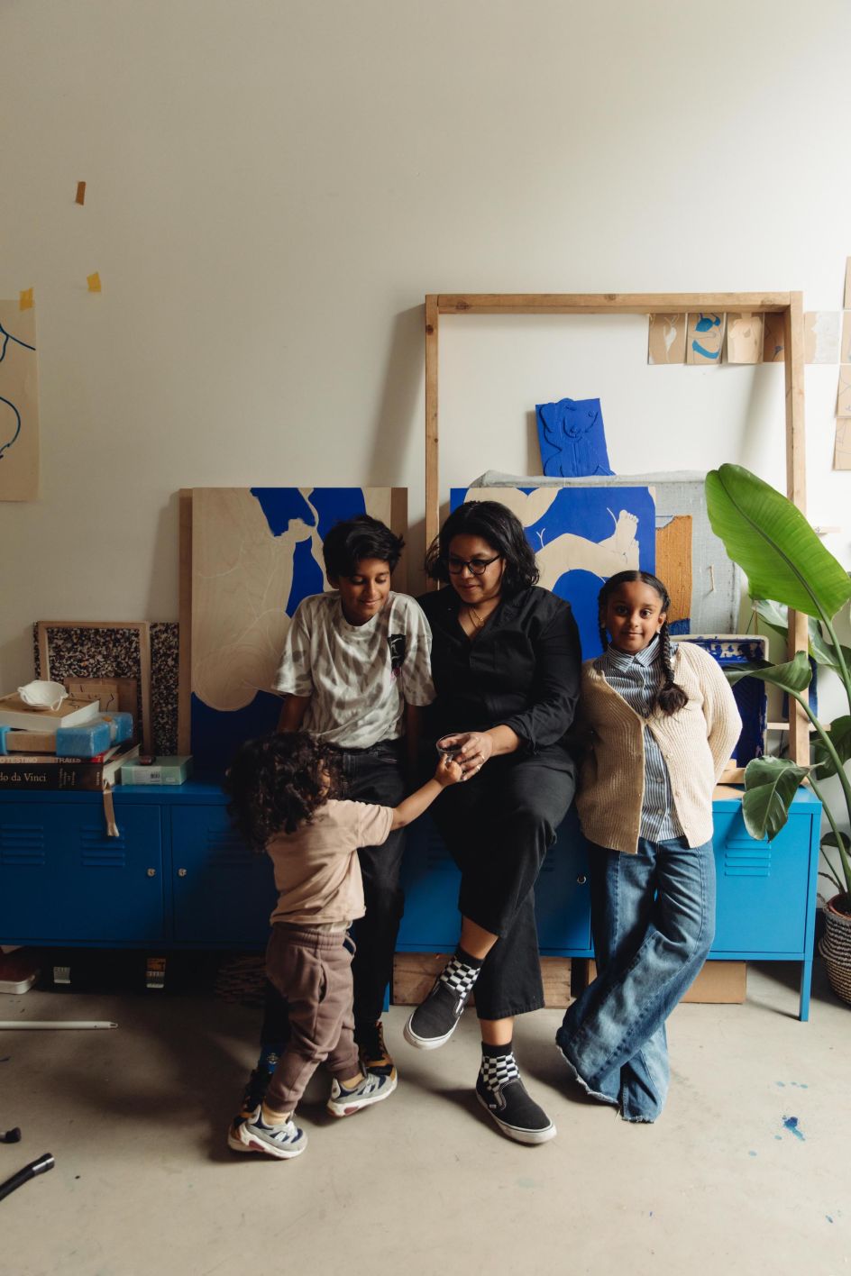 Laxmi Hussain with her children Zain, Layra and Eden