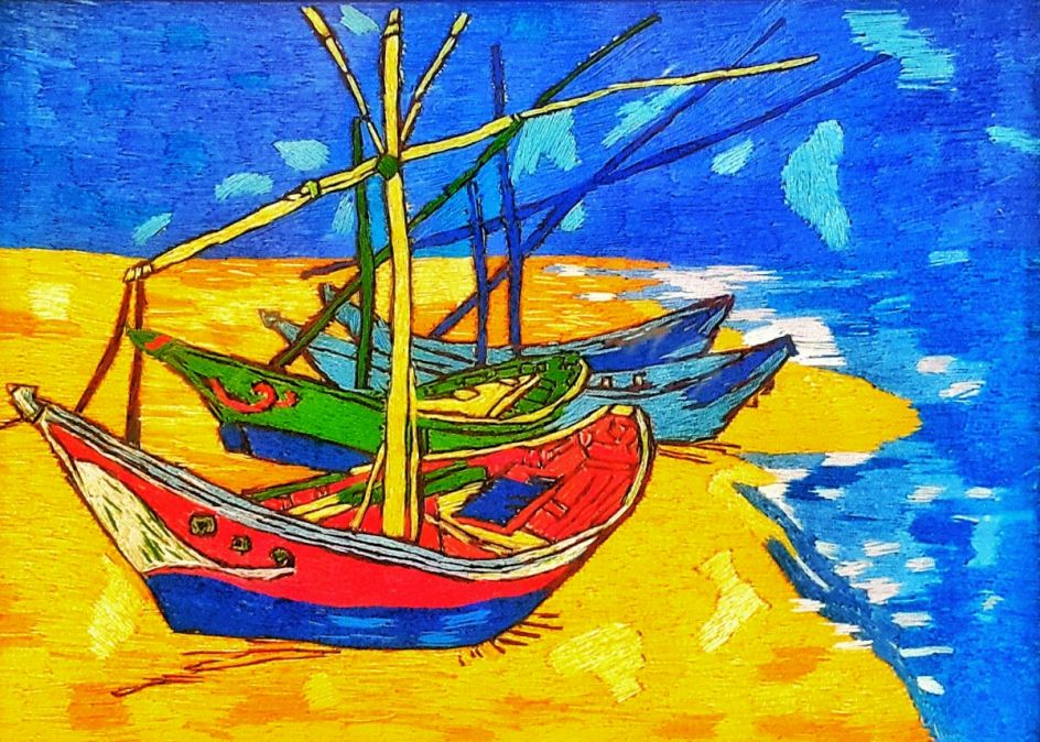 Fishing Boats on the Beach at Les Saintes-Maries-de-la-Mer - Vincent van Gogh