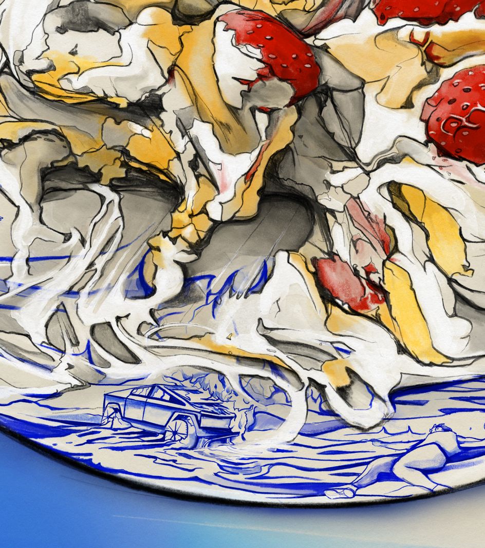 Strawberry pie close-p