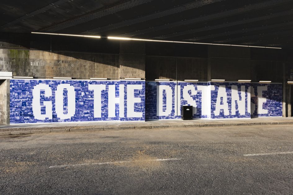 Go the Distance, 2019, Jessie Brennan (Part of the year-long series Making Space) Commissioned by the Royal Docks Team, a joint initiative by the Mayor of London and the Mayor of Newham. Produced and curated by UP Projects.  Photo by Thierry Bal