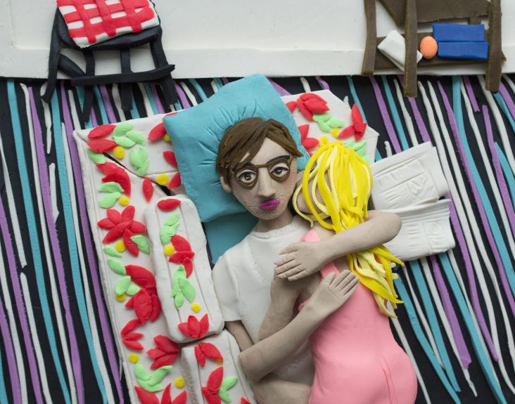 Original photograph: Michael and Sandy Marsh, Amarillo, Texas, September 27, 1974 by Stephen Shore rendered in Play-Doh © Eleanor Macnair