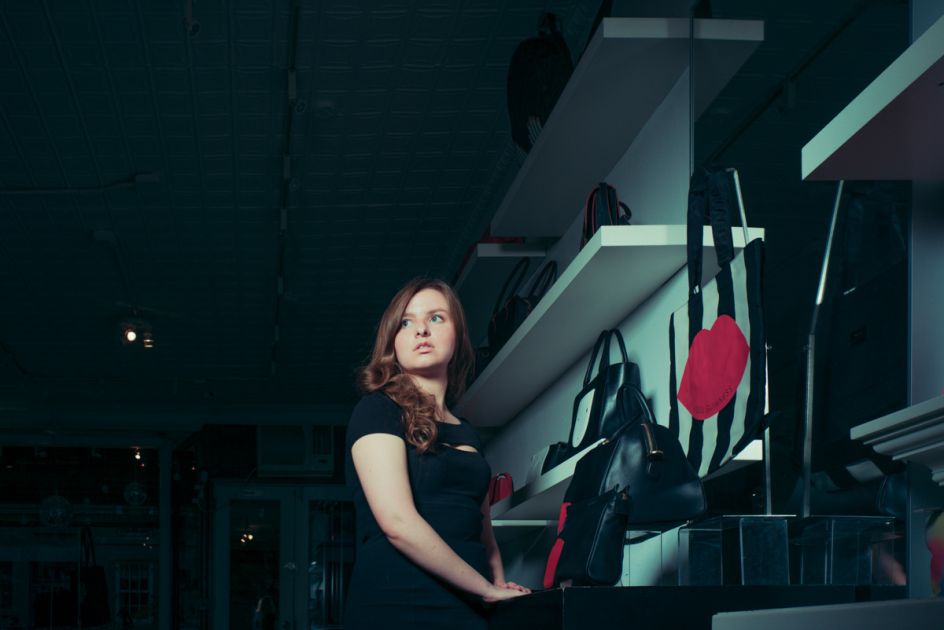 Hillery Baker, actress & salespeople at a fashion handbag and accessories retailer