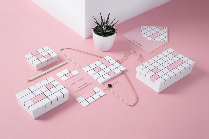 Noeeko Studio creates pastel pink branding for a luxury, pre-owned