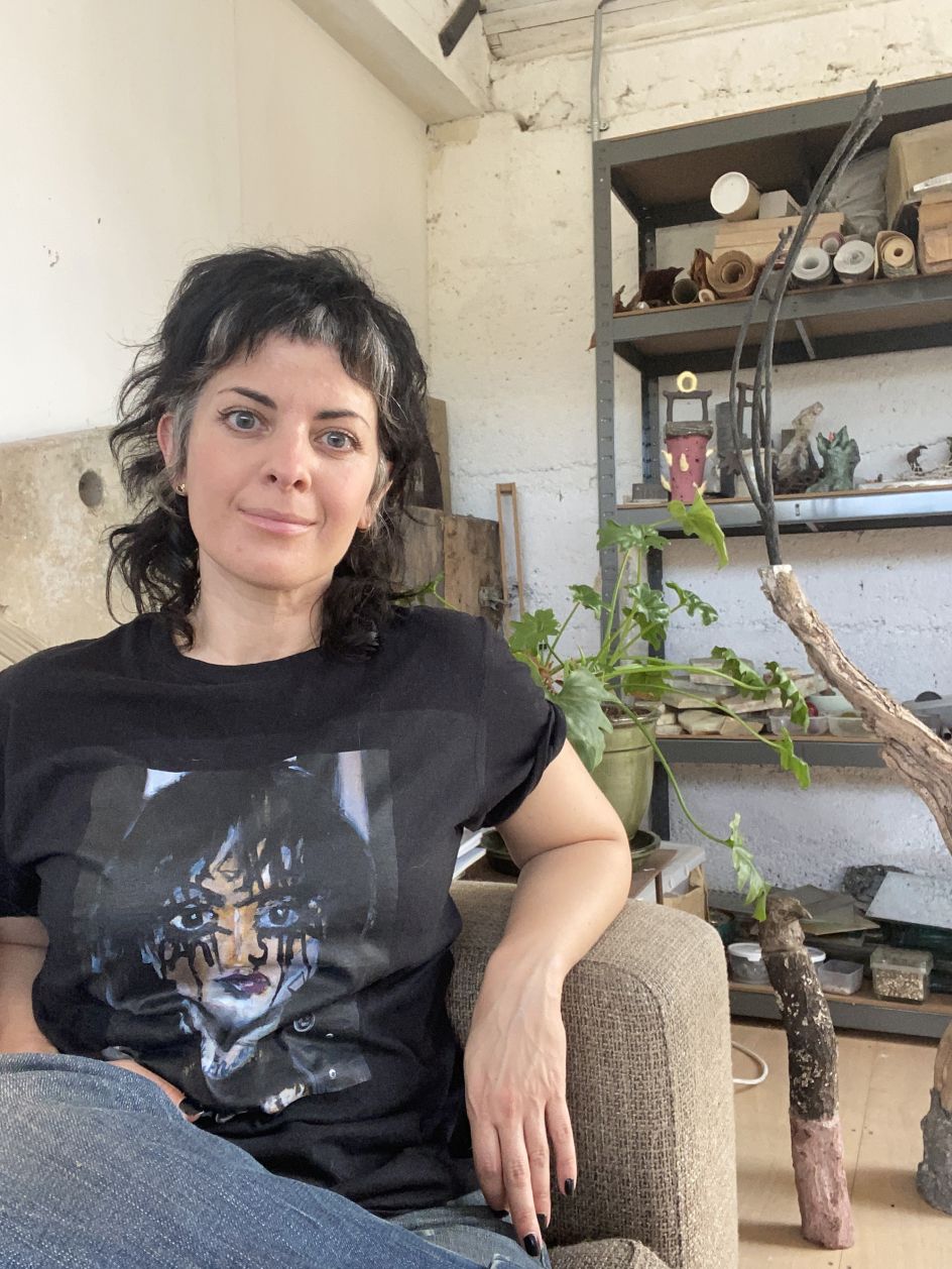 Chantal Powell in her studio