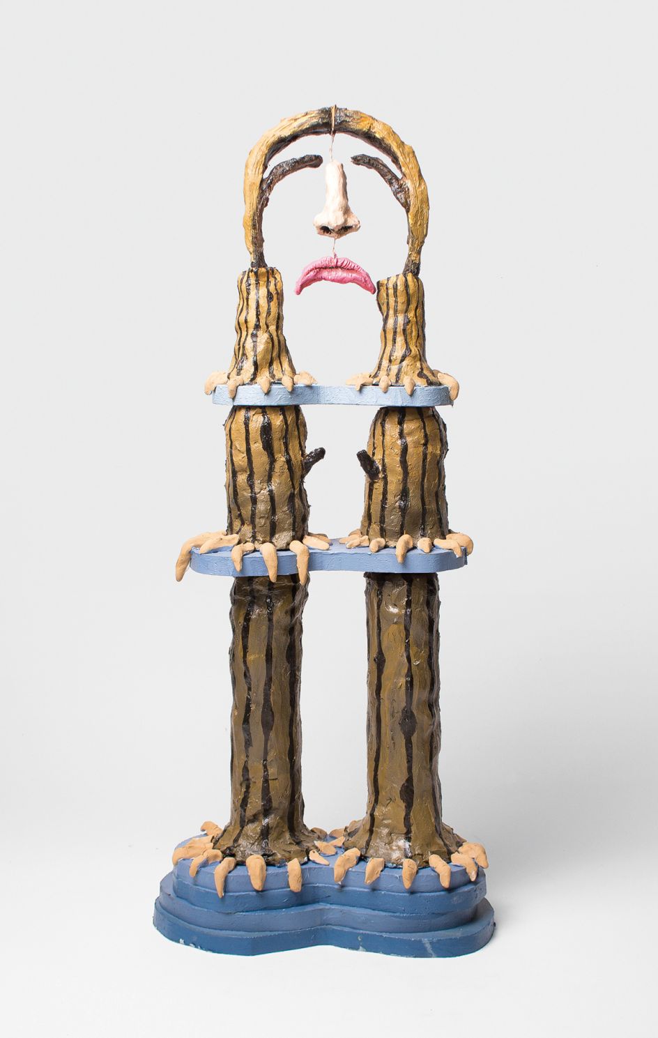 Marlene Steyn, Bad Hair Day Trinal, 2016, oil on ceramic, wood, 75 × 31 × 17 cm (29 ½ × 12 ¼ × 2 ⁵/₈ in). Picture credit: Courtesy of SMAC Gallery. Photo: Shona van der Merwe