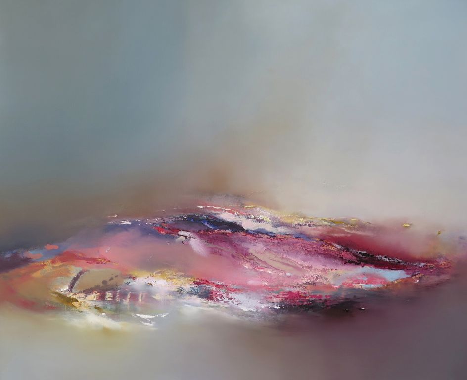 Headland with Red, oil painting 2020 © Elaine Jones