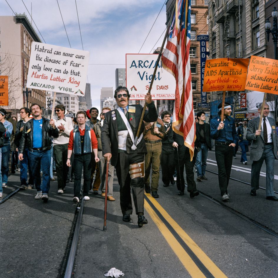 AIDS Activists, First Martin Luther King Jr. Day Parade, 1986 © Janet Delaney