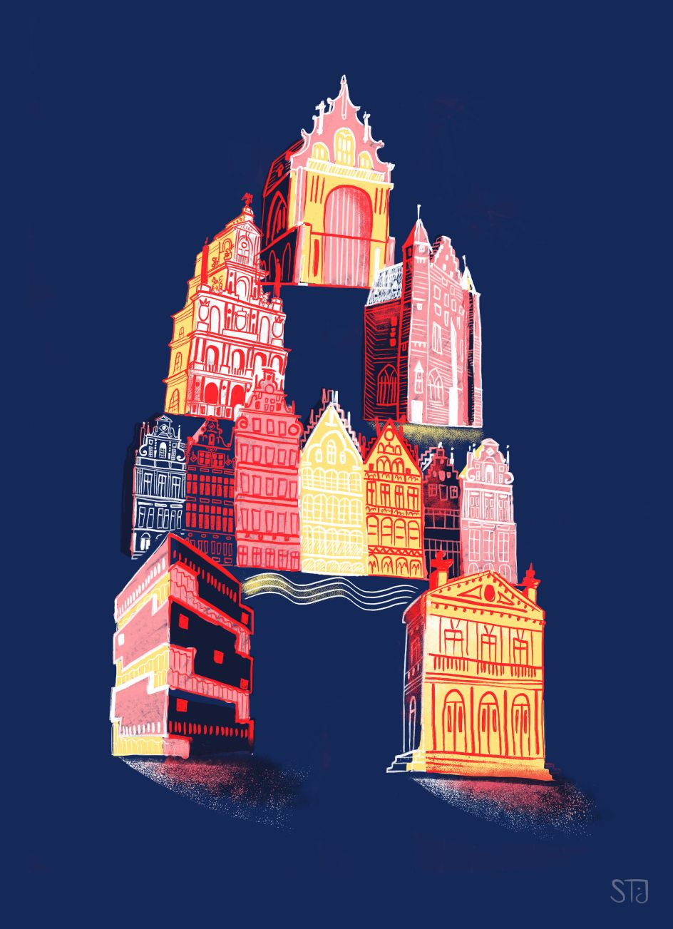 The opening image by illustrator [Sarah Tanat Jones](http://www.sarahtanatjones.com/) represents the city of London, where she lives and works