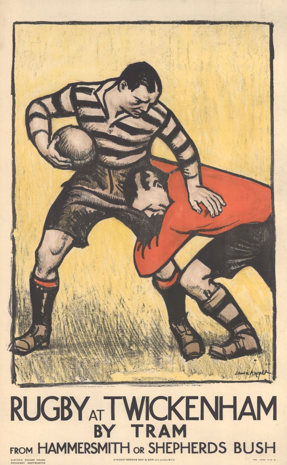 Rugby at Twickenham, by Laura Knight, 1921