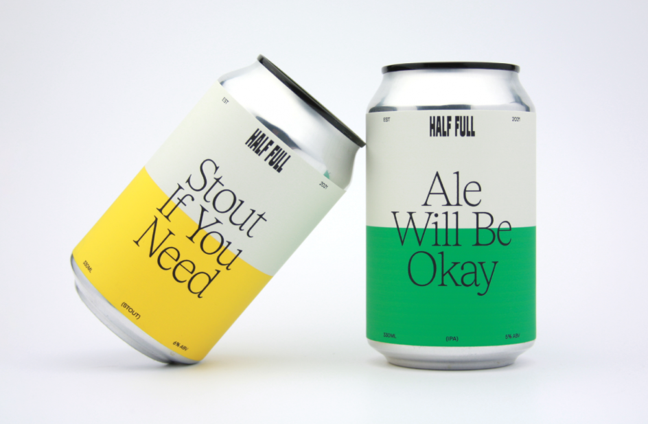 Trend: Svelte Serifs. Half Full. Agency/designer: Inside Fred