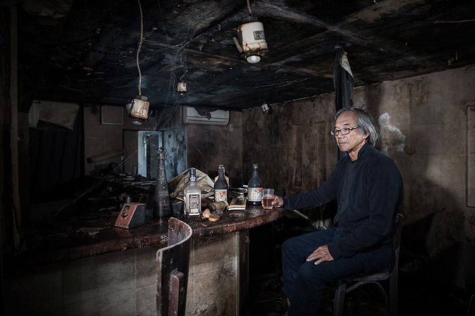 Setsuro Ito, a former vet, sat at a bar