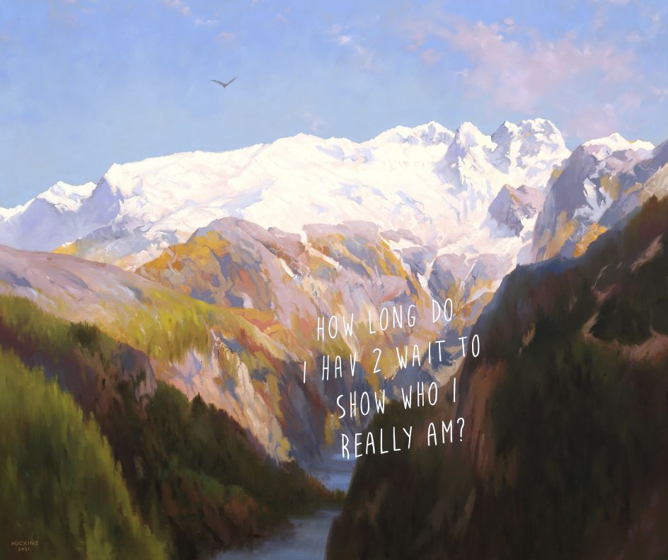 In The Mountains: How Long Do I Have To Wait To Show Who I Really Am?, 2021 © Shawn Huckins