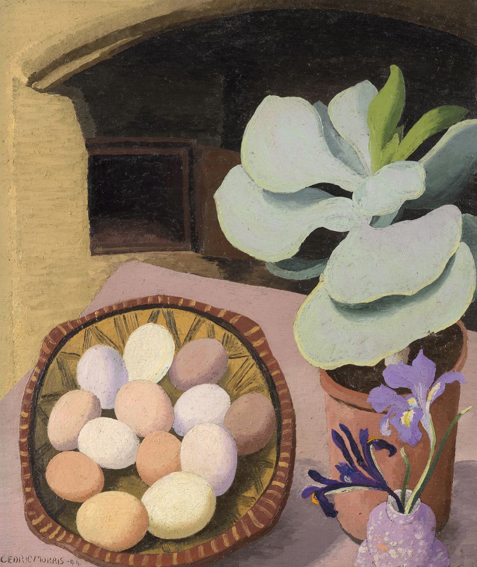 Cotyledon and Eggs, 1944 Sir Cedric Morris Oil on canvas © Colchester Art Society Courtesy the Cedric Morris Estate