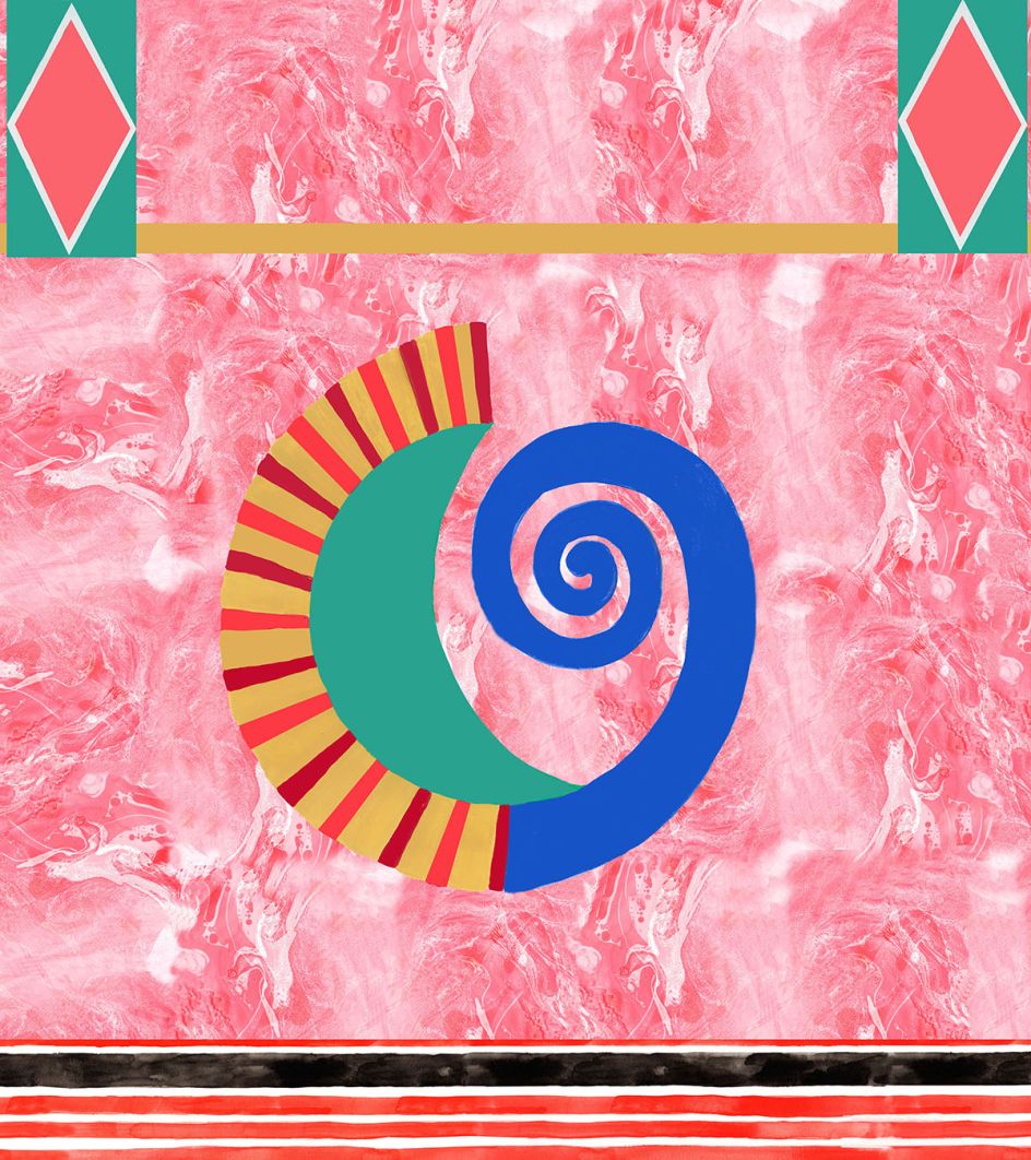 Jenny Steele, Not so Nautical A Divide Blue mosiac detail, digital print on vinyl banner, 2017