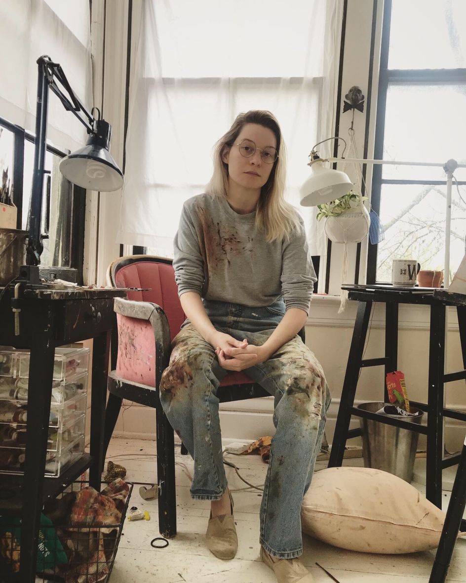 Kelsey Beckett in her studio