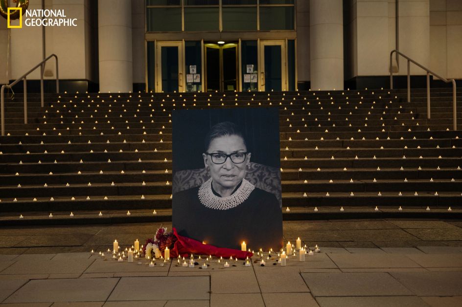 A memorial in Michigan was one of many nationwide honoring Supreme Court Justice Ruth Bader Ginsburg, who died at 87 on September 18. Ginsburg was a feminist trailblazer long before she was nominated to the high court in 1993 by then President Bill Clinton. She successfully worked on behalf of gender equality in a distinguished legal career. Her death led to a contentious pre-election scramble in the U.S. Senate over filling Ginsburg’s seat. Conservative judge Amy Coney Barrett was confirmed on October 26 as Ginsburg’s replacement. (Andrea Bruce)