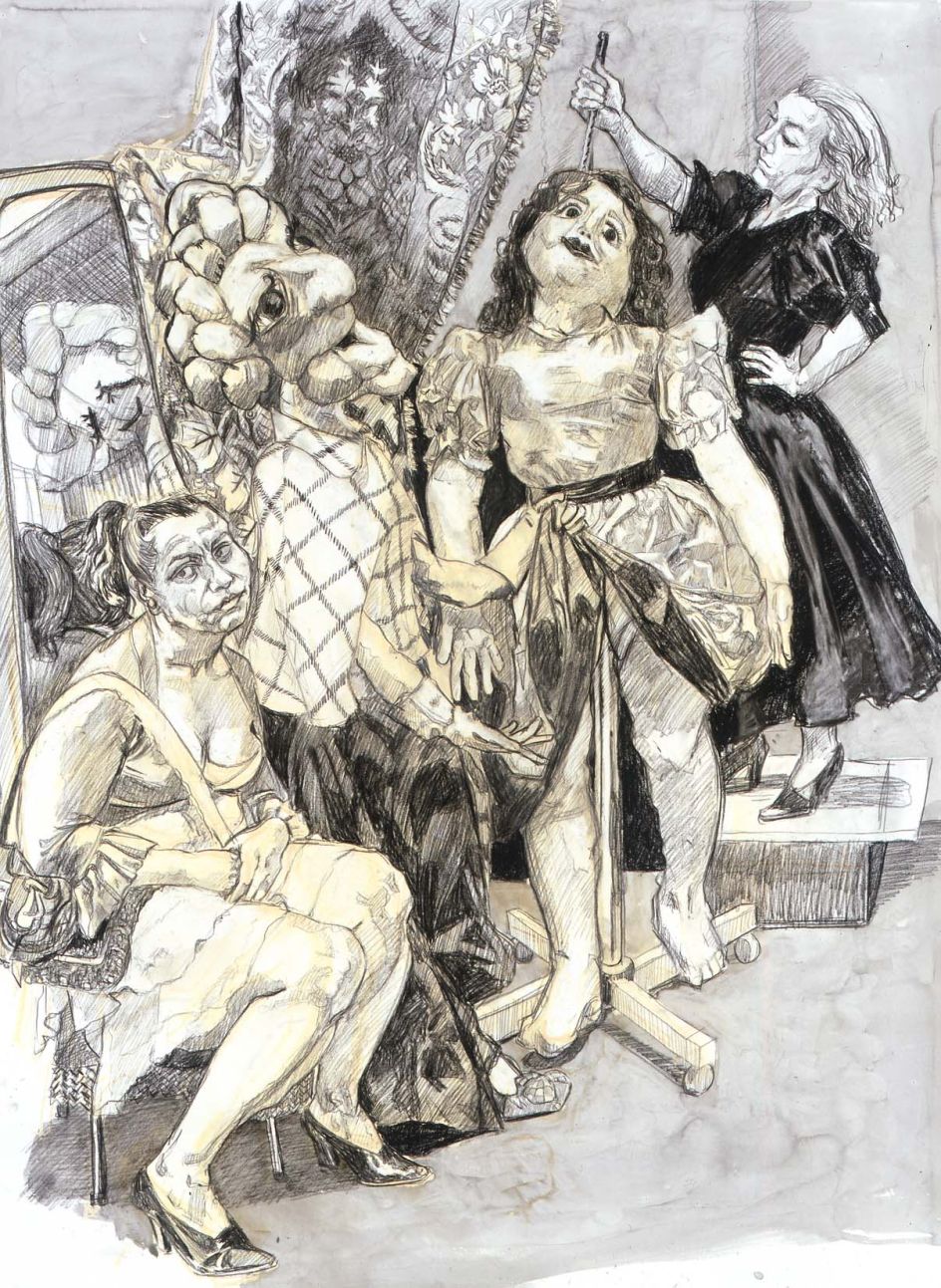 Paula REGO (b. 1935) Impailed, 2008 Conté pencil and ink wash on paper, 137 x 102 cm Collection: Private Collection © Paula Rego, courtesy of Marlborough, New York and London