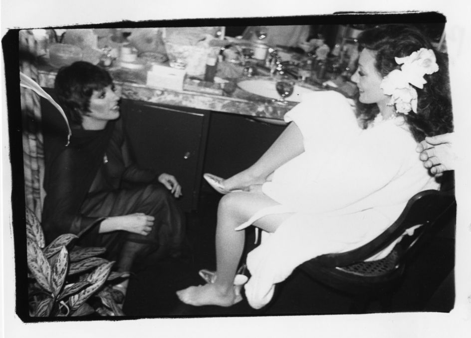 Bob Colacello Liza Minnelli with Marisa Berenson on her wedding day, Beverly Hills, 1976