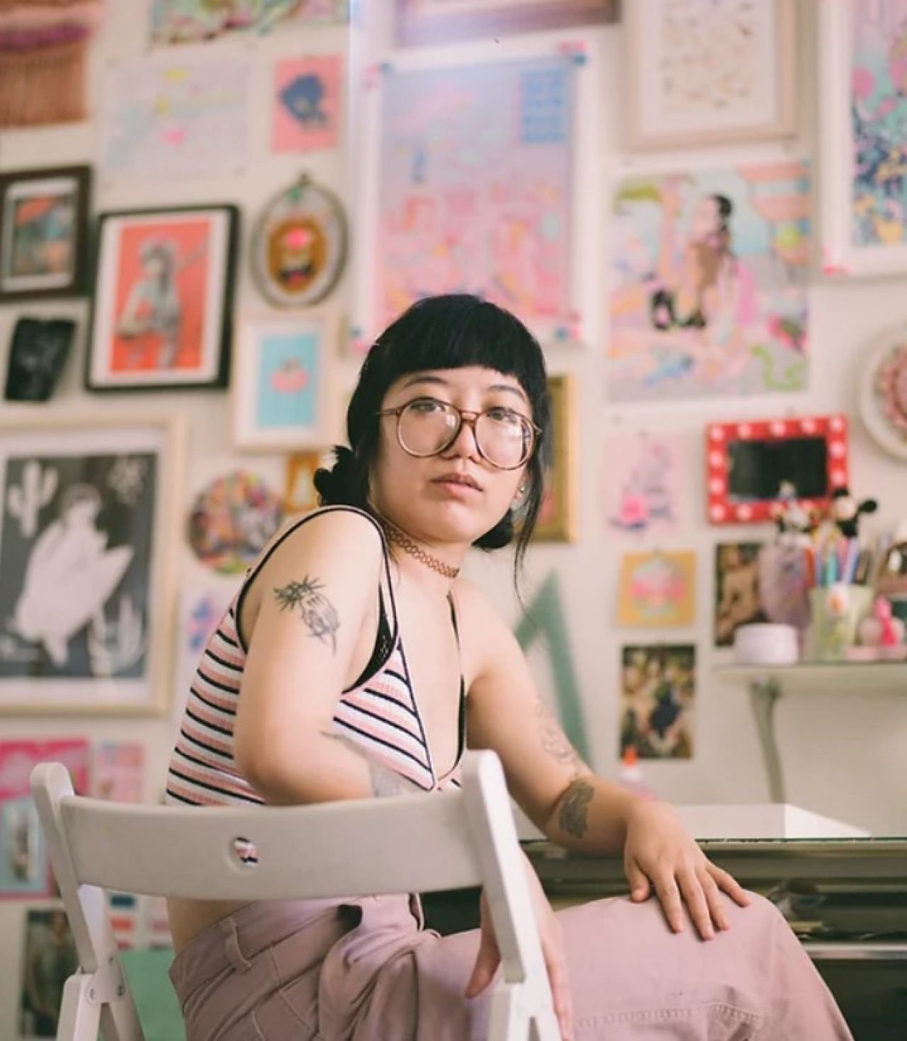 Kristen Liu-Wong at work in her studio