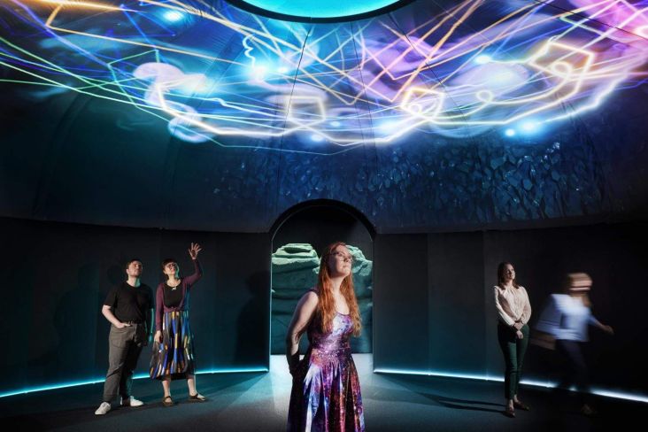 Visitors inside the Off-World section of the Science Fiction: Voyage to the Edge of Imagination. Image: Science Museum Group