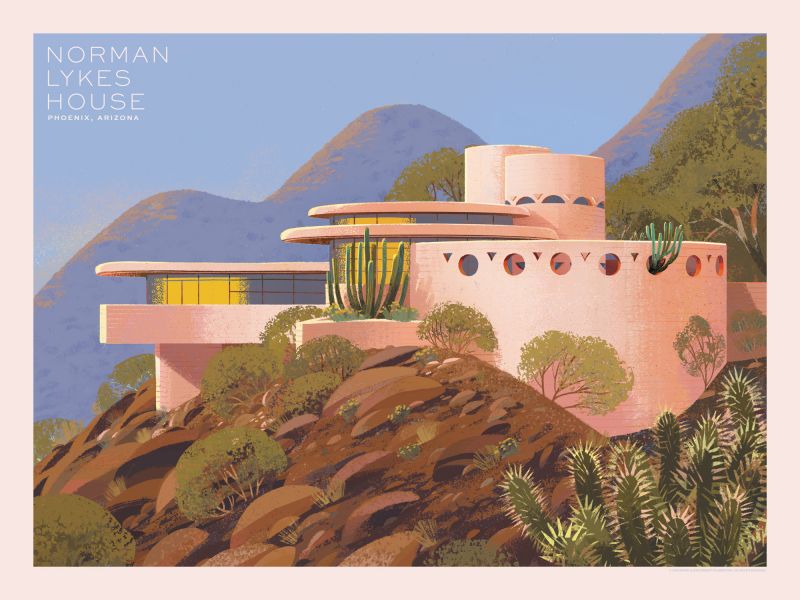 1930s-inspired travel posters that pay tribute to Frank Lloyd