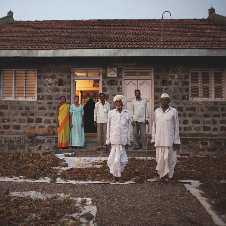 Nipani, India The Apparamadhange family—owner of five acres of tobacco growing land—drying their yearly production. © Rocco Rorandelli