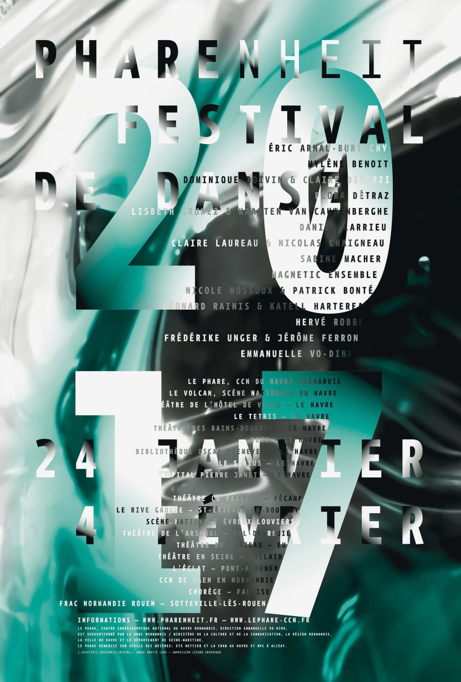 Pharenheit Festival de Danse, poster, France, 2017 Design: Anette Lenz (Germany/France)