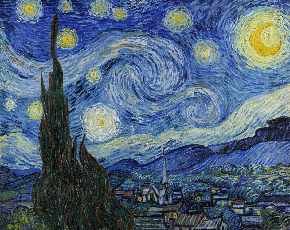 Vincent van Gogh, (1853-1890) The Starry Night, 1889, oil on canvas. Museum of Modern Art, New York City. Image Licensed via Adobe Stock