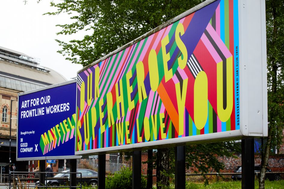 Manchester Billboards designed by British artist and designer, Morag Myerscough.  Photographed by Mark Waugh