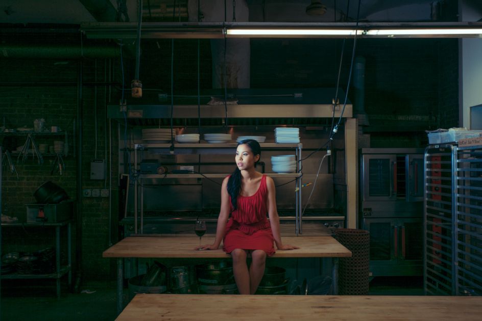 Michelle Vo, actress & waitress in a Chelsea Market restaurant