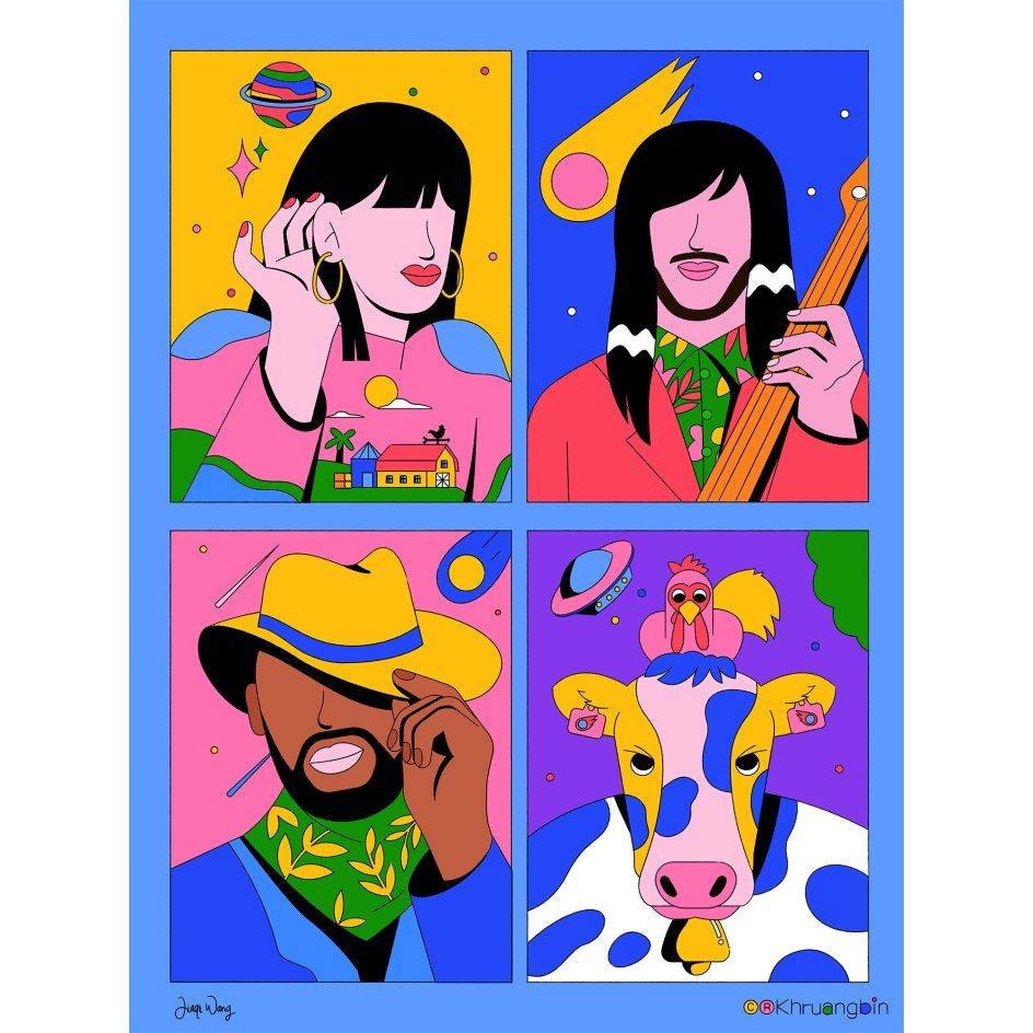 © Merch for Khruangbin by Jiaqi Wang