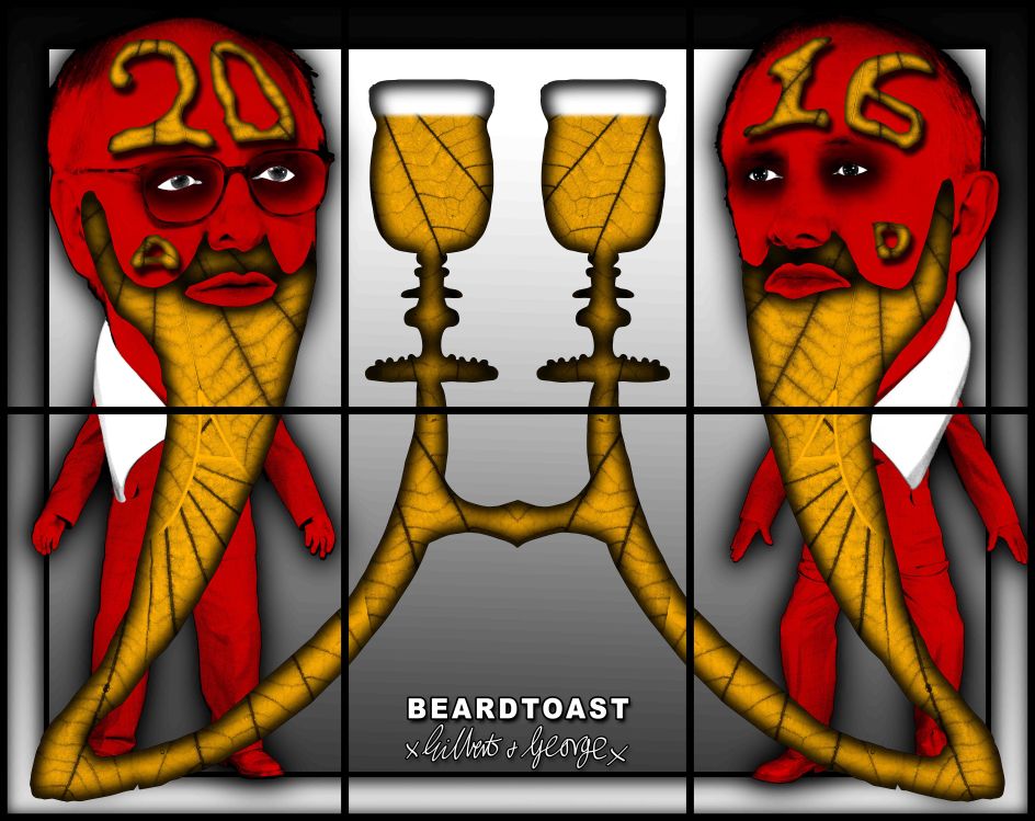 Gilbert & George, BEARDTOAST, 2016, 151 x 190 cm © Gilbert & George | Courtesy White Cube