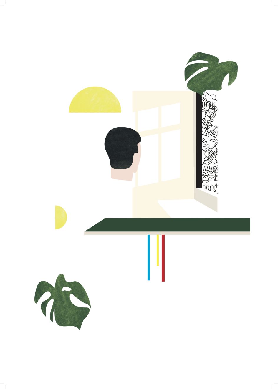 The final piece by Inge Rylant, following Roda's approach to shape, colour and deconstruction