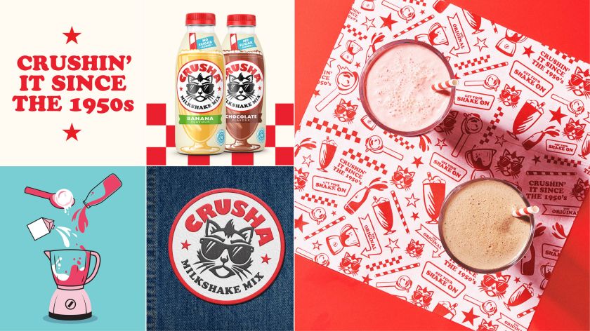 Crusha's new identity is a mashup of American diners, Grease and teenage rebellion