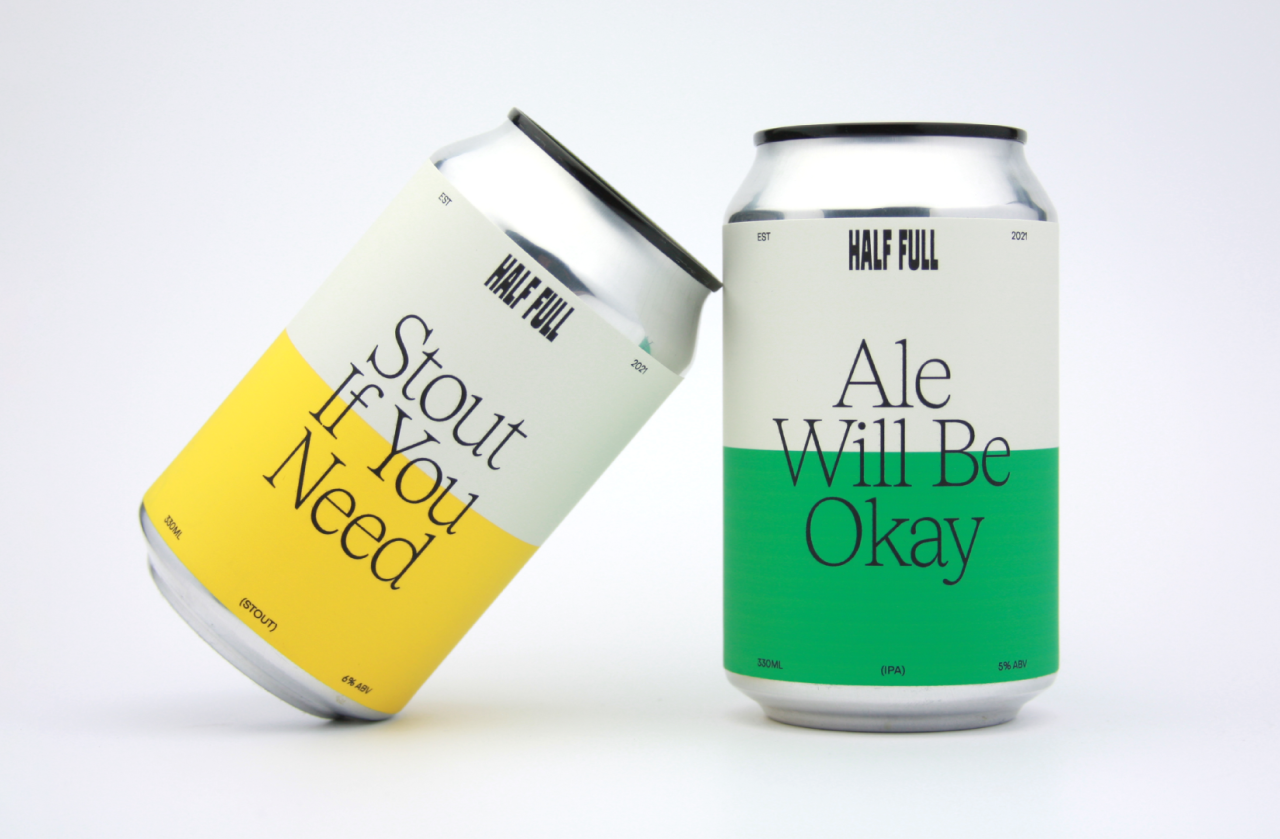 Trend: Svelte Serifs. Half Full. Agency/designer: Inside Fred