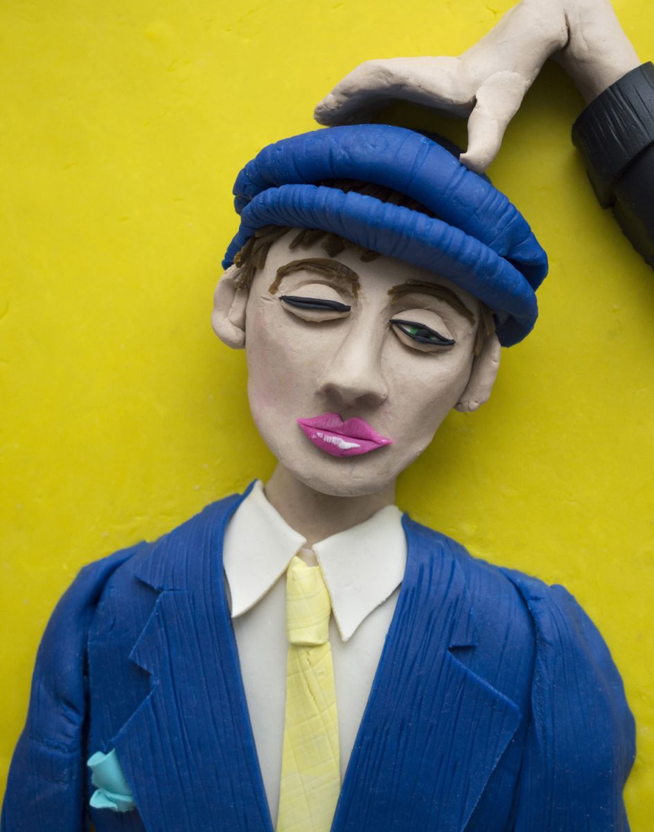 Original photograph: Louis Aragon, self-portrait in a photomaton c. 1929 rendered in Play-Doh © Eleanor Macnair